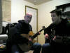 Nathan and Jay rehearse in Arlington, Washington for an acoustic show in Marysville.